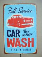 NIEUW - metalen tekstbord - Car Wash - blauw - H30xB20, Huis en Inrichting, Woonaccessoires | Tekstborden en Spreuken, Ophalen of Verzenden