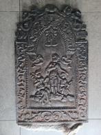 Haardplaat Antiek met mooi  tafereel. Gietijzer., Antiek en Kunst, Ophalen of Verzenden