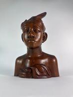 Art Deco Bali Balinese Beed Buste Man, Antiek en Kunst, Kunst | Beelden en Houtsnijwerken, Ophalen