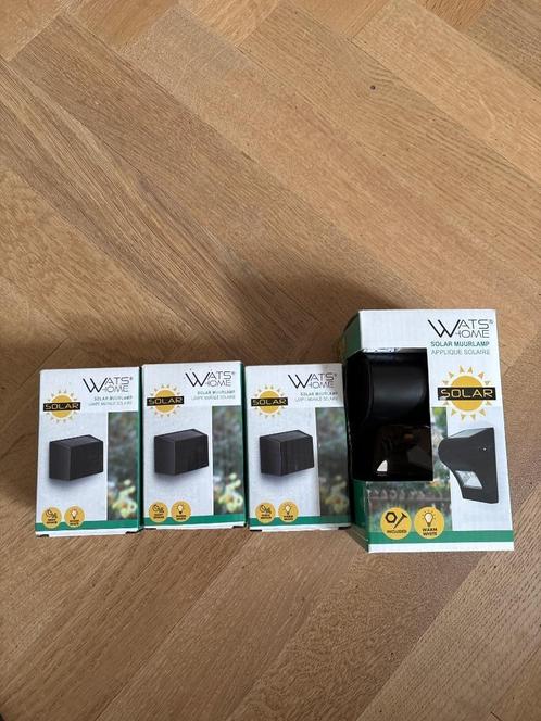 Buitenlampjes schutting solar led 4 stuks NIEUW, Tuin en Terras, Buitenverlichting, Nieuw, Wandlamp, Kunststof, Minder dan 50 watt