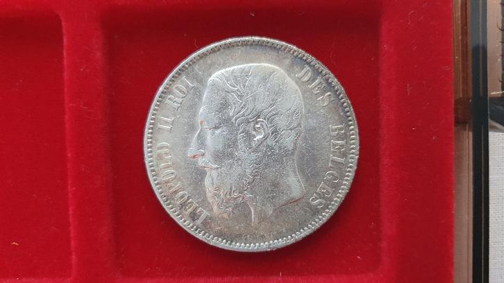Zilveren 5 Franc munt Belgie, Postzegels en Munten, Munten | België, Losse munt, Zilver, Zilver, Ophalen of Verzenden