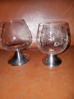 Mooi cognac borrelglas met zilveren voet, Ophalen of Verzenden, Zo goed als nieuw, Borrel- of Shotglas