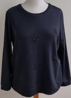 S. Oliver zwarte sweater met applicaties mt. 44, Zwart, Maat 42/44 (L), Ophalen of Verzenden, Zo goed als nieuw