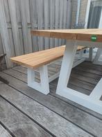 Suns Ovada tuin bank wit 220x40x45, Tuin en Terras, Tuinbanken, Ophalen, Nieuw, Teakhout
