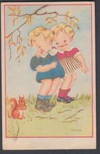 Kinderen Meisjes Eekhoorn Ontwerp M. B. Cooper  Gelopen 1955, Verzamelen, Ansichtkaarten | Themakaarten, 1940 tot 1960, Gelopen