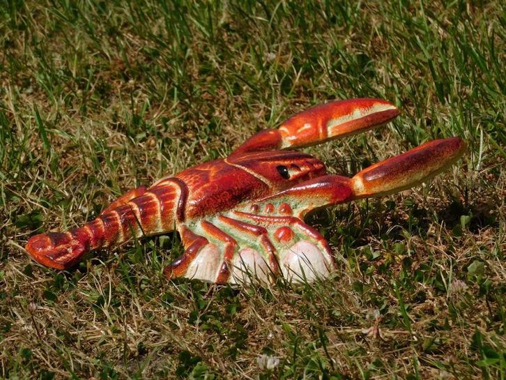 Kreeft in Kleur - 26 cm - Gietijzer, Antiek en Kunst, Curiosa en Brocante, Ophalen of Verzenden