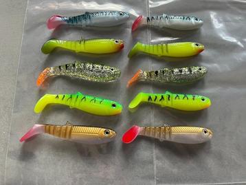 adv 264 / NIEUW set 10 shads 5 kleuren x 2 stuks  8cm beschikbaar voor biedingen