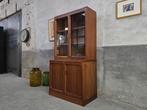 Zweedse Mid Century Design Vitrine Kast Teak | Vintage, Glas, Ophalen of Verzenden, Minder dan 150 cm, 150 tot 200 cm