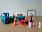 Duplo wegenbouw wegwerkers vrachtwagen met oplegger, Ophalen of Verzenden, Zo goed als nieuw, Duplo