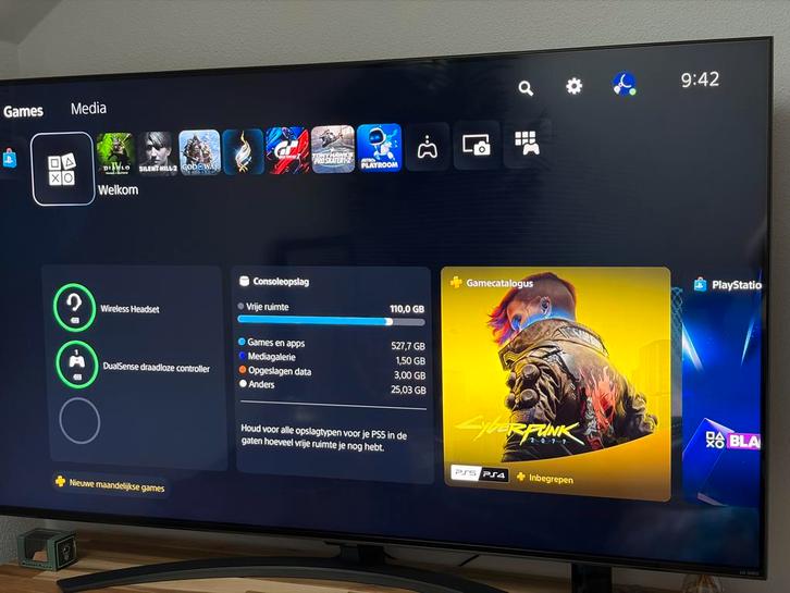 PS5 Disc Edition + 2 controllers + headset + 9 games, Spelcomputers en Games, Spelcomputers | Sony PlayStation 5, Gebruikt, Playstation 5