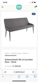 Eettafelbank 150 cm velvet antraciet, Huis en Inrichting, 50 tot 100 cm, Overige materialen, 100 tot 150 cm, Rechthoekig