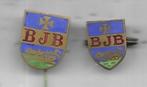 2 RELIGIE EMAILE B.J.B. SPELDEN, Verzamelen, Speldjes, Pins en Buttons, Ophalen of Verzenden, Gebruikt, Overige onderwerpen, Speldje of Pin