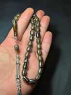Gumus islemli sikma kehribar tesbih barnsteen ambersteen, Blauw, Nieuw, Ophalen of Verzenden, Steen of Mineraal