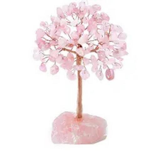 Geluksboom Bonzai Rozenkwarts op ruwe edelsteen voetje, Sieraden, Tassen en Uiterlijk, Edelstenen, Nieuw, Ophalen of Verzenden