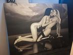 Canvas doek twee zoenende vrouwen 120 x 90, Ophalen