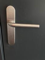 Nieuwe RVS Deurkruk Recht op Schild, Doe-het-zelf en Verbouw, Hang- en Sluitwerk, Ophalen of Verzenden, Nieuw, Rvs, Klink of Kruk