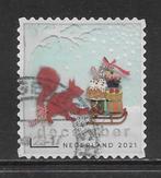 2021, Decemberzegel, Eekhoorn met slee [3984] (K0236), Postzegels en Munten, Postzegels | Nederland, Ophalen of Verzenden