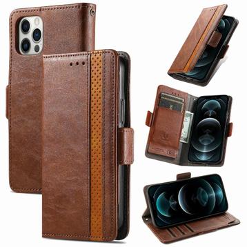 PU-leer Wallet Flip Case Set voor iPhone 12 Pro Max _Dkbruin beschikbaar voor biedingen