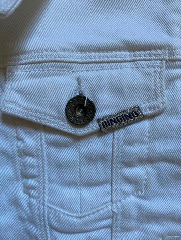 VINGINO spijkerjasje wit met zilver randje op mouw Maat 8 j beschikbaar voor biedingen