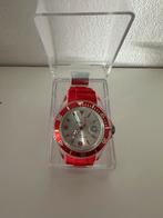 Horloge, rood, rubberen bandje, Ophalen of Verzenden, Nieuw, Staal, Overige merken