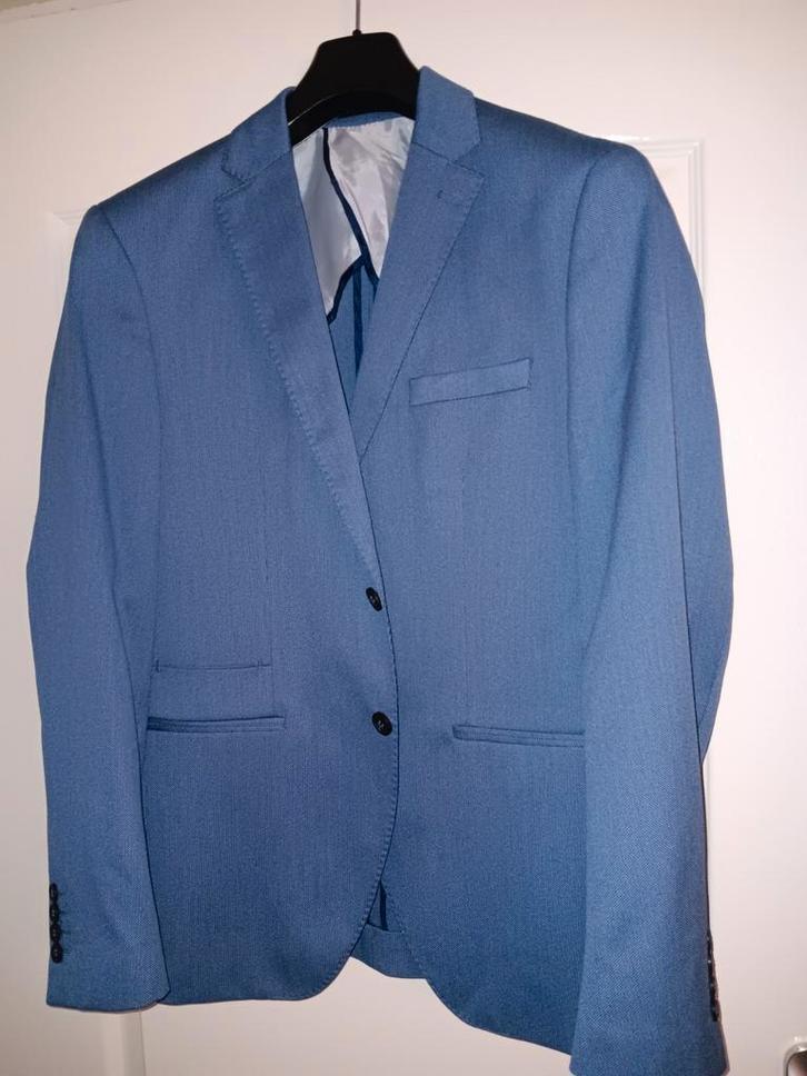 Te koop aangeboden donkerblauw colbert Superslim Maat 48, Kleding | Heren, Kostuums en Colberts, Zo goed als nieuw, Maat 48/50 (M)