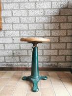 Industriële Singer kruk, Ophalen, In hoogte verstelbaar, Hout
