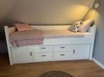 Alta Bedbank plus Kledingkast plus Boekenkast Wit, Ophalen, 85 tot 100 cm, Zo goed als nieuw, Matras