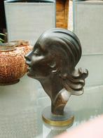 Bronzen kopje van een meisje, Ophalen of Verzenden, Brons