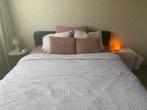 Bed + matras 1.60x2.0, Ophalen, Gebruikt, Zwart, Tweepersoons