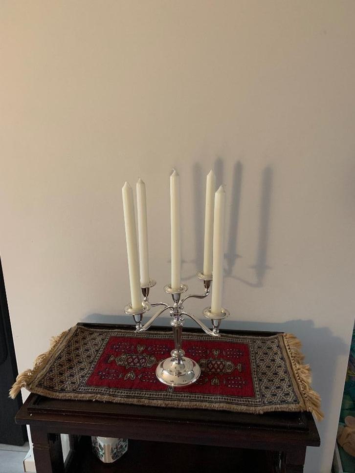 vintage kandelaar, Huis en Inrichting, Woonaccessoires | Kandelaars en Kaarsen, Gebruikt, Kandelaar, 25 tot 50 cm, Metaal, Overige kleuren