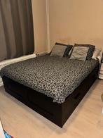 IKEA Brimnes bed met ruime lades 160x200cm - zsm ophalen, Ophalen, Gebruikt, Zwart, Tweepersoons