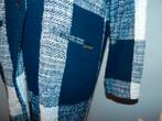 Woolrich lang vest grote ruiten print donker blauw wit L, Maat 42/44 (L), Zo goed als nieuw, Woolrich, Verzenden