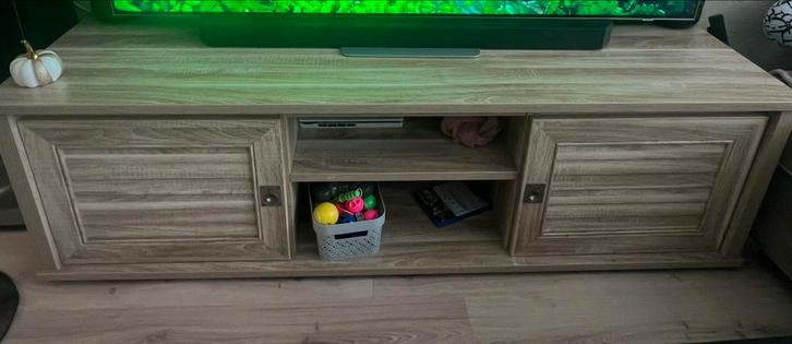 TV-meubel in houtlook, Huis en Inrichting, Kasten | Televisiemeubels, Zo goed als nieuw, Minder dan 100 cm, 25 tot 50 cm, Ophalen of Verzenden