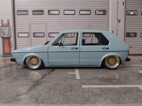 Superdikke volkswagen golf mk1 lichtblauw, Hobby en Vrije tijd, Modelauto's | 1:18, Nieuw, Ophalen of Verzenden