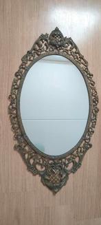 Antieke koperen Spiegel, Antiek en Kunst, Ophalen, Ovaal, Minder dan 50 cm, Minder dan 100 cm