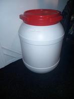 Kunststof Vat met Rode Deksel, Tuin en Terras, Regentonnen, 75 tot 150 liter, Ophalen of Verzenden, Gebruikt, Kunststof