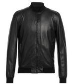Salvatore Santoro Leren Bomber Jacket IT48 US38 M, Ophalen of Verzenden, Nieuw, Maat 48/50 (M), Zwart