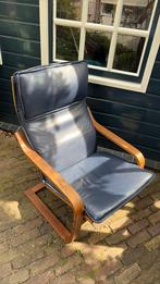 POÄNG Donkerblauwe Leren stoel, Huis en Inrichting, Stoelen, Ophalen, Zo goed als nieuw, Eén