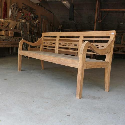 Stationsbank landelijk teak hout tuinbank Ibiza bank RQ18, Antiek en Kunst, Antiek | Meubels | Stoelen en Banken, Ophalen of Verzenden