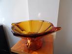 Art Deco grote Schaal op voet Boheems, amber, Antiek en Kunst, Ophalen of Verzenden