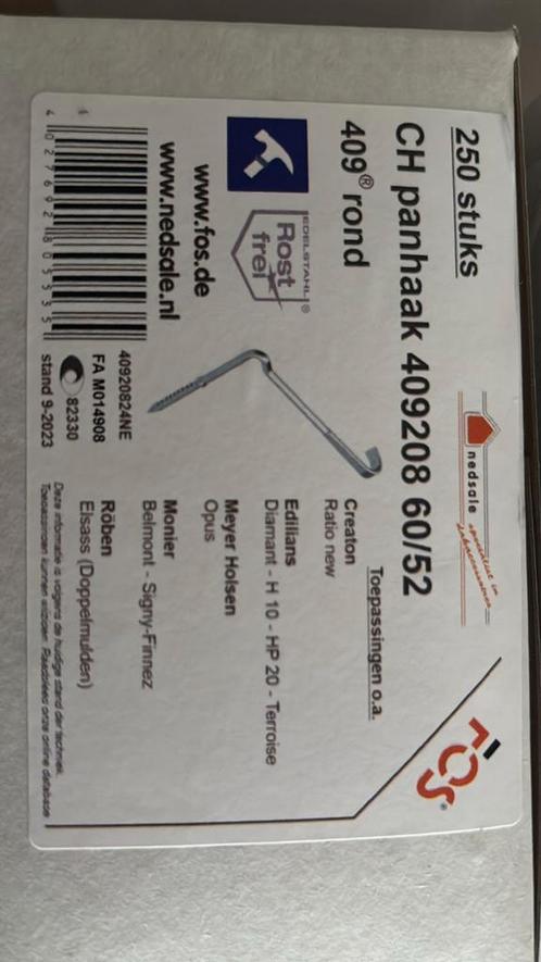 2000 stuks RVS panhaken (2 types), Doe-het-zelf en Verbouw, IJzerwaren en Bevestigingsmiddelen, Nieuw, Overige typen, Rvs, Ophalen of Verzenden