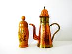 Arabische koper vertind koffiepot houten voorraadpot koffie, Antiek en Kunst, Curiosa en Brocante, Ophalen of Verzenden