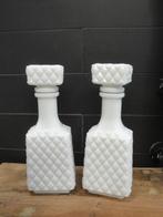 2 LEUKE WITTE DECORATIEVE FLESSEN, Huis en Inrichting, Woonaccessoires | Vazen, Overige materialen, Gebruikt, Wit, Ophalen of Verzenden