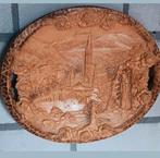 Ovale schaal in Bois en reliëf - Lourdes - 20e eeuw, Antiek en Kunst, Ophalen of Verzenden