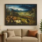 Canvas: Pieter Bruegel de Oude, De Terugkeer van de Kudde, Ophalen of Verzenden