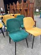Partij eetkamerstoelen geel en groen 10 stuks, Ophalen of Verzenden, Zo goed als nieuw, Overige kleuren, Vijf, Zes of meer stoelen