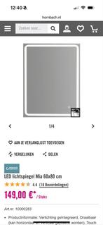 Badkamerspiegel met LED Verlichting, Huis en Inrichting, Ophalen of Verzenden, Zo goed als nieuw, Minder dan 100 cm, Rechthoekig