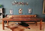 Bruine eettafel, Huis en Inrichting, Ophalen, Gebruikt, 100 tot 150 cm, Eikenhout
