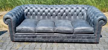 Chesterfield XL bank antraciet grijs + BEZORGING GRATIS  beschikbaar voor biedingen