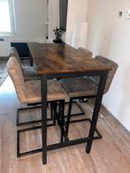 Bartafel en 4 stuks barkrukken., Ophalen, Zo goed als nieuw